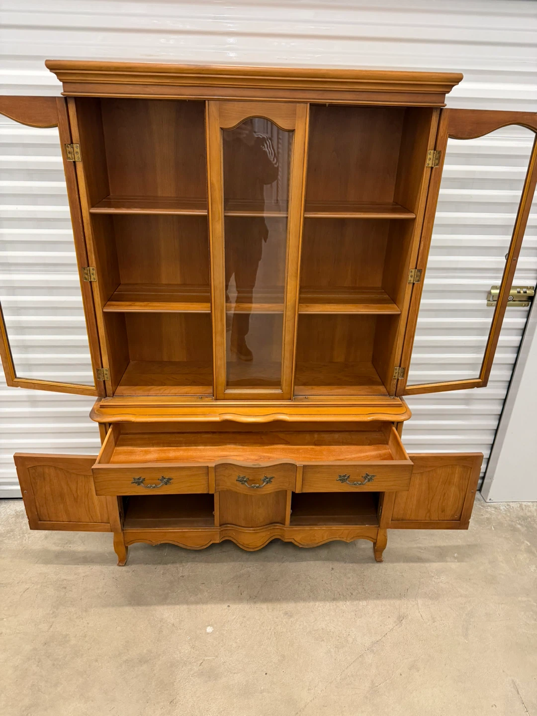Wooden China Cabinet with Glass Doors - photo 2