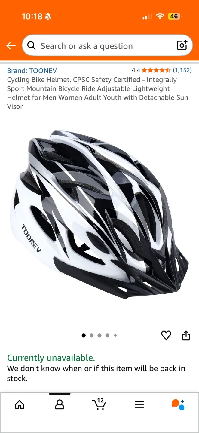 Brand new! TOONEY Cycling Bike Helmet - Black & White