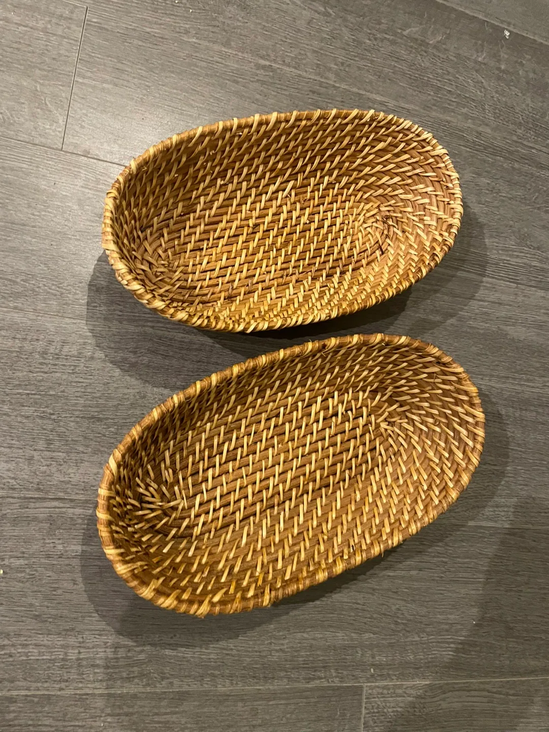 Woven Rattan Baskets (Set of 2)
