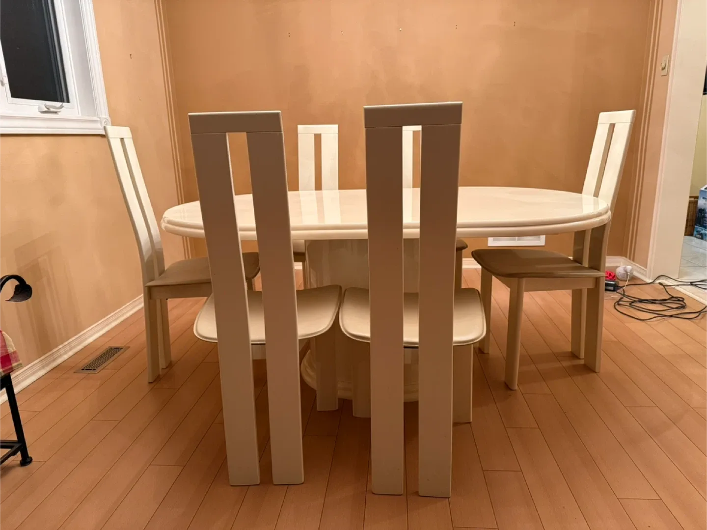 Dining Table with 6 Chairs - Cream Colour