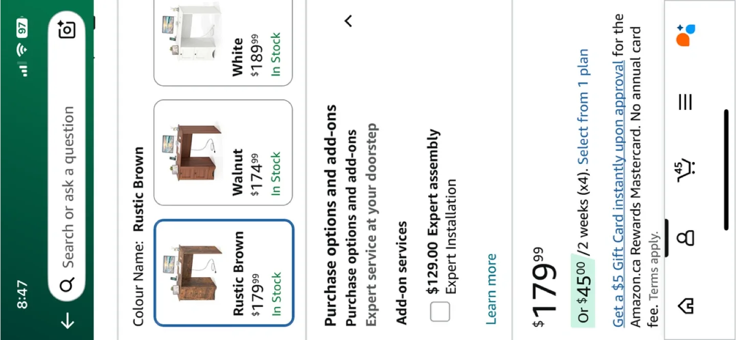 Giantex Rustic Brown Computer Desk - 43" Wooden Home Office Desk image indicator(4)