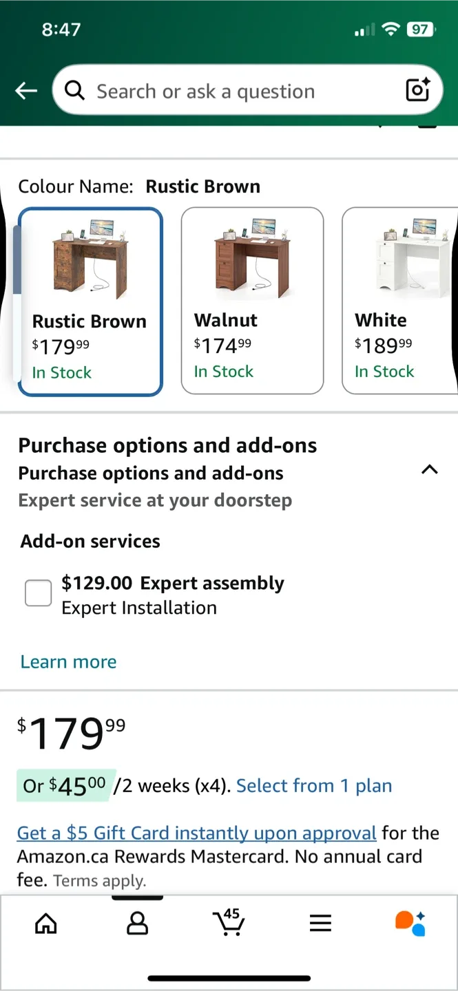 Giantex Rustic Brown Computer Desk - 43" Wooden Home Office Desk image indicator(5)