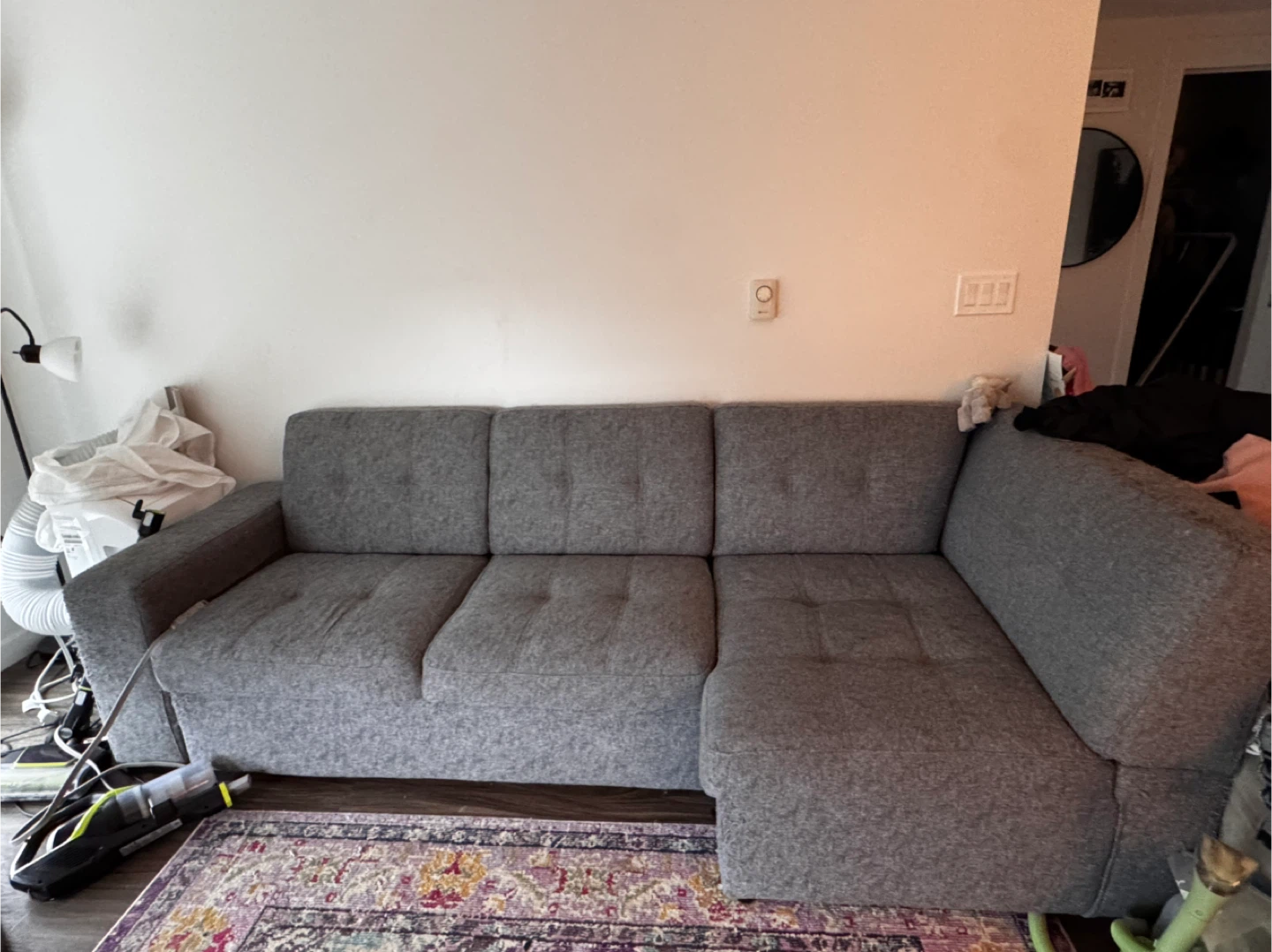 Grey Fabric Couch - Used Condition