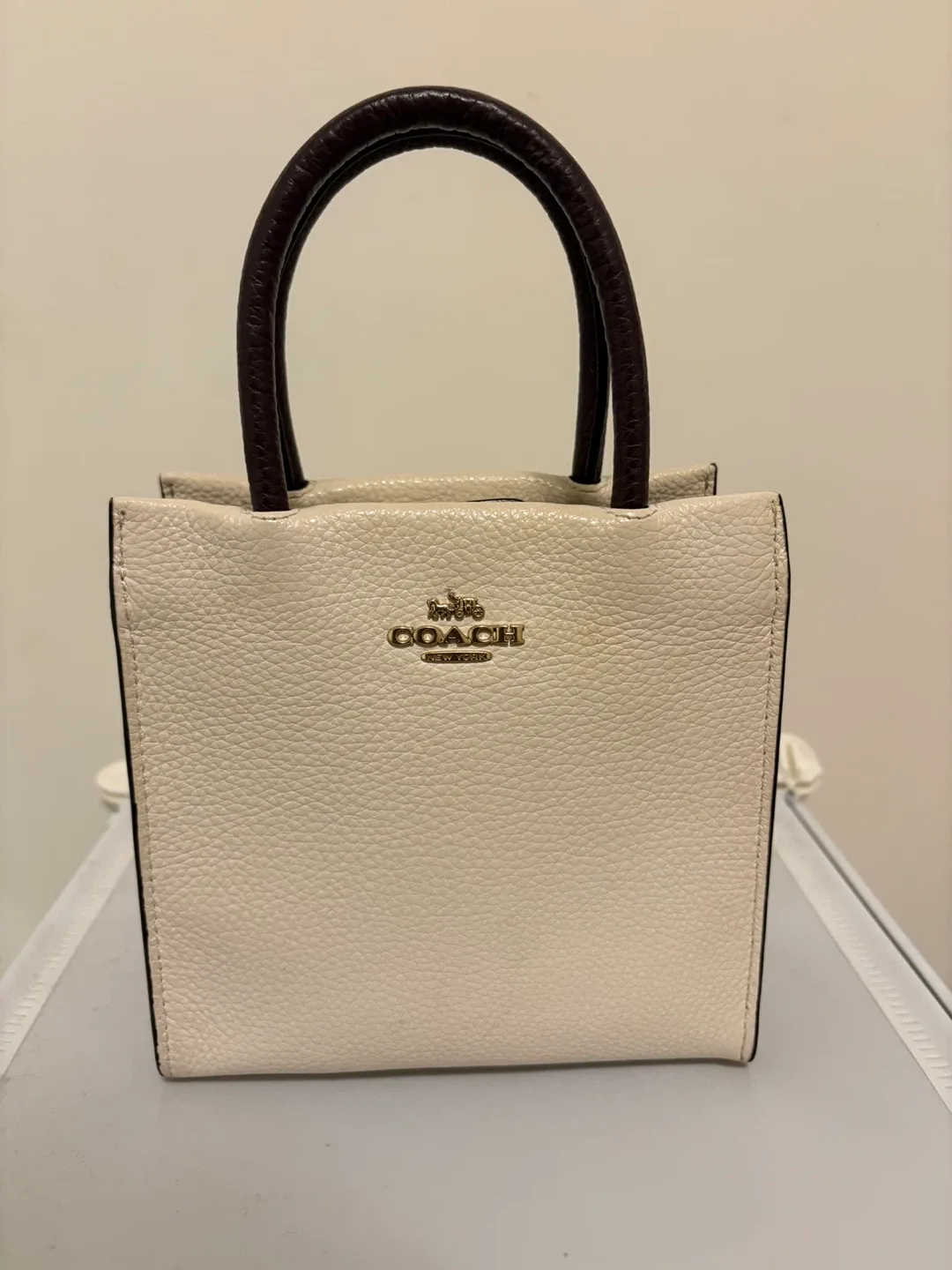 COACH Mini Tote – Cream & Brown image indicator(2)