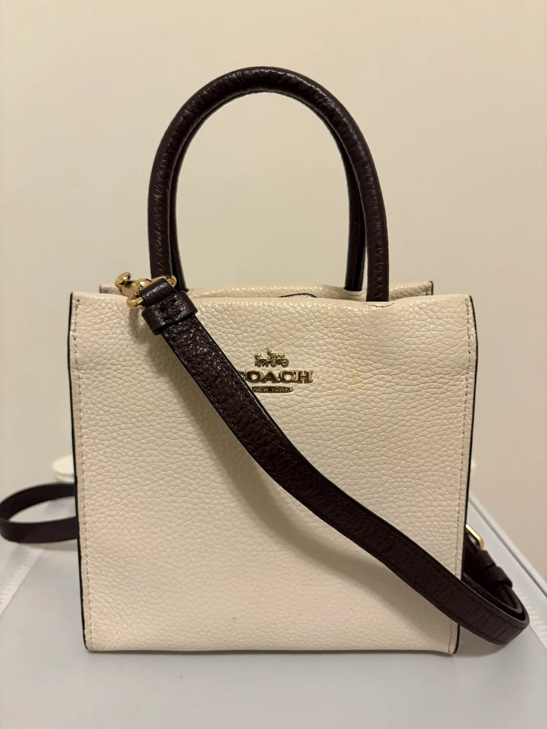 COACH Mini Tote – Cream & Brown image indicator(5)