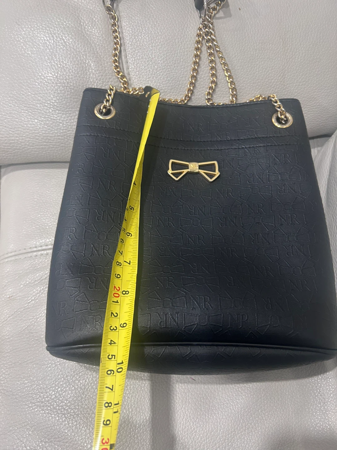 Nina Racci Black Shoulder Bag with Gold Chain