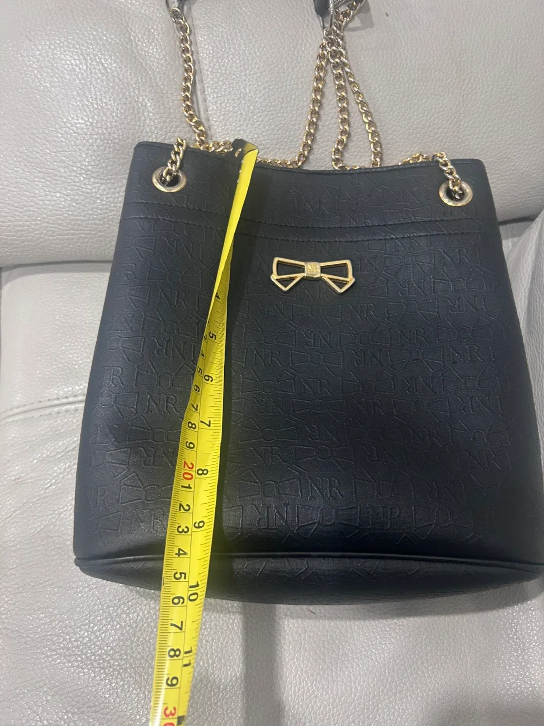 Nina Racci Black Shoulder Bag with Gold Chain