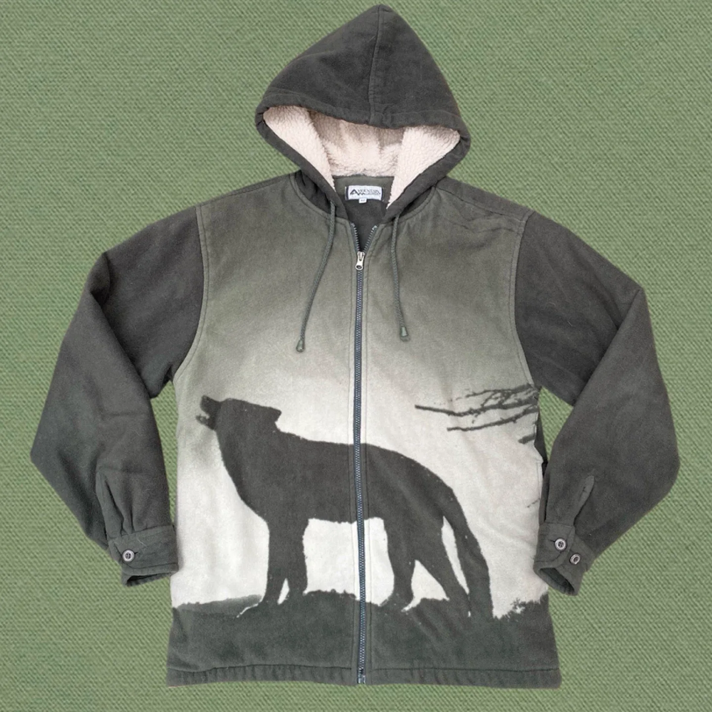 Vintage Wolf Sherpa Jacket (small)