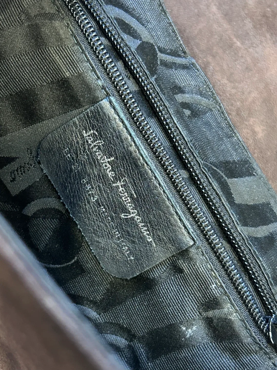 Salvatore Ferragamo Brown Suede Shoulder Bag image indicator(4)