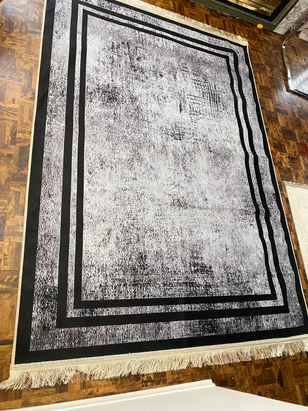 Black and White Area Rug brand new