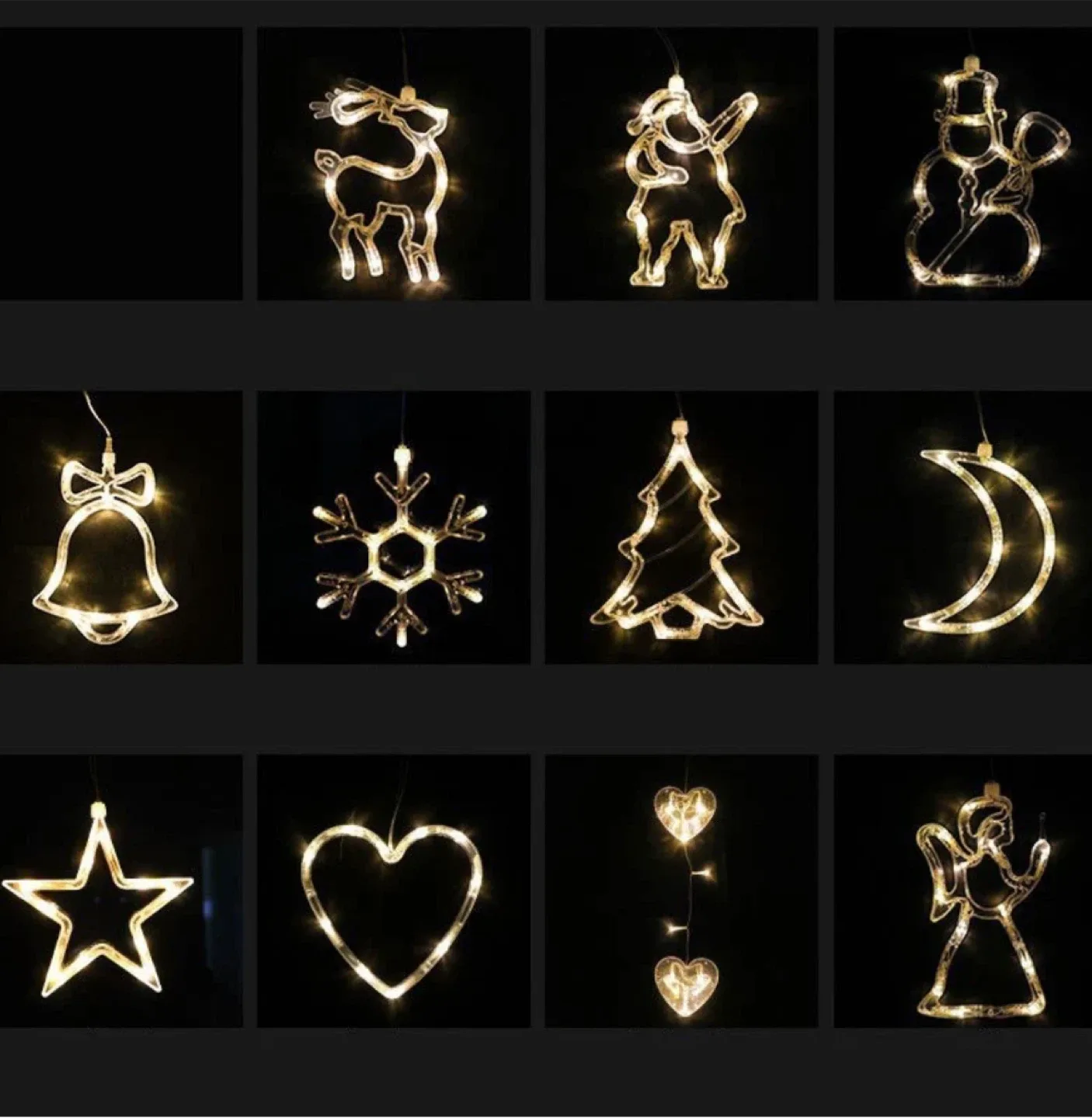 Christmas Window Lights - 12 Shapes