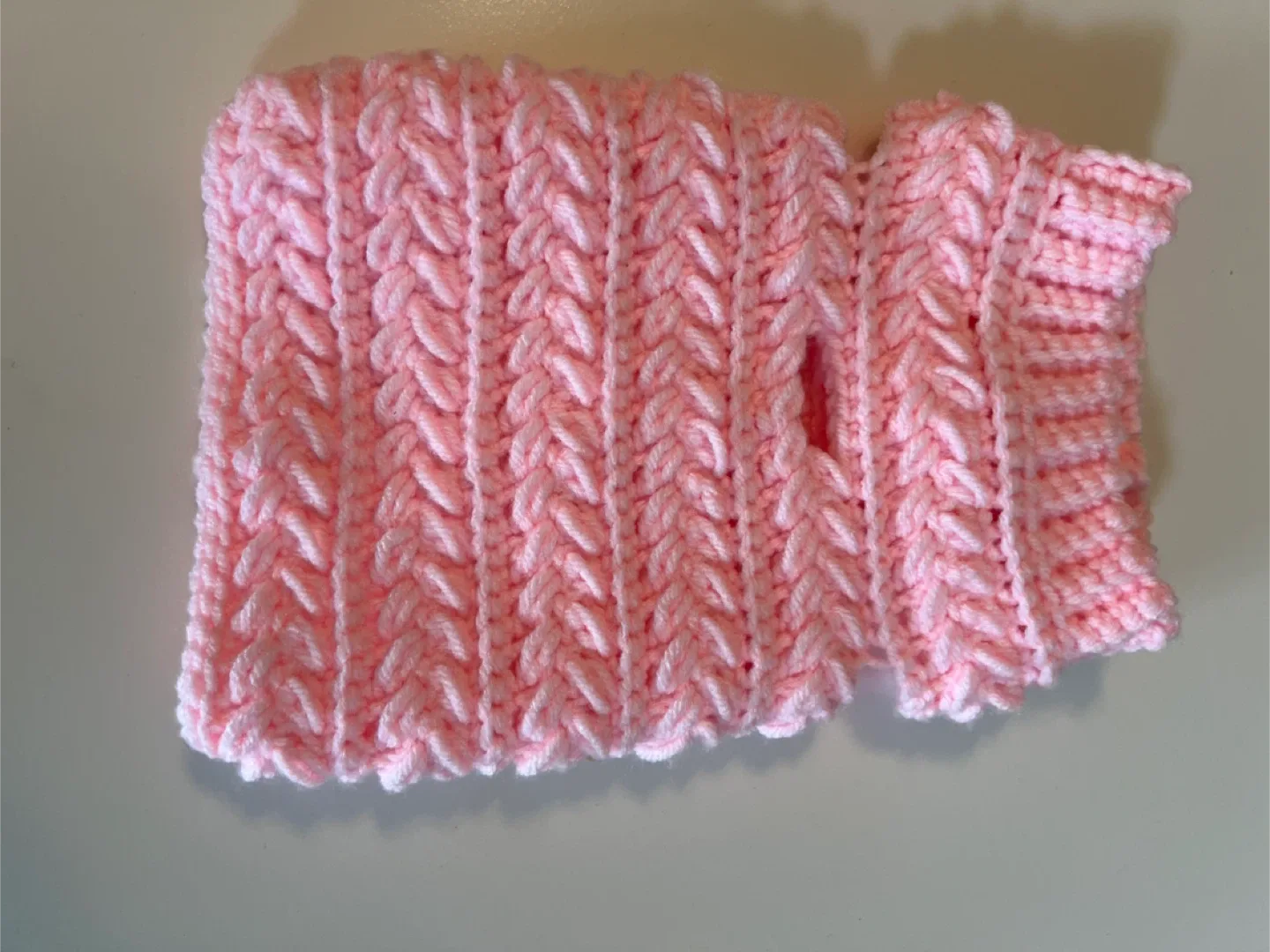 Handmade Pink Dog Sweater - Small