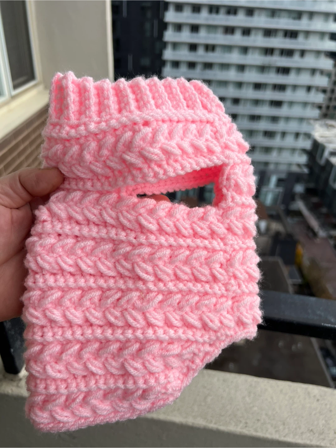 Handmade Pink Dog Sweater - Small - photo 2