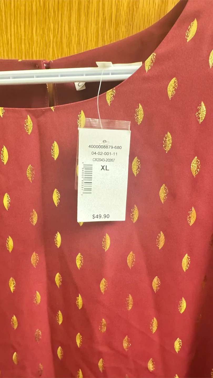 Cleo Hot Pink & Gold Blouse - Size XL image indicator(2)