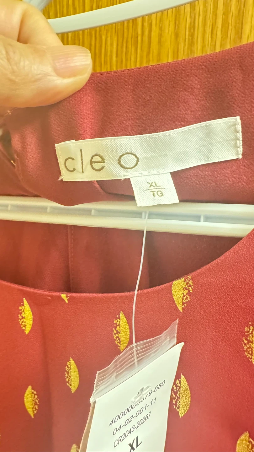 Cleo Hot Pink & Gold Blouse - Size XL - photo 3