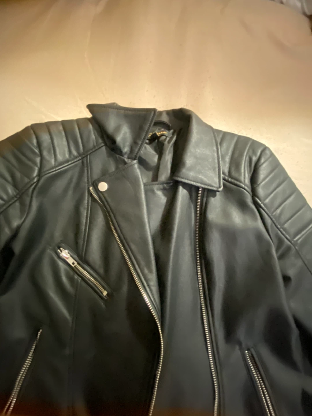 ShinesStar Black Biker Jacket - Size S - photo 2