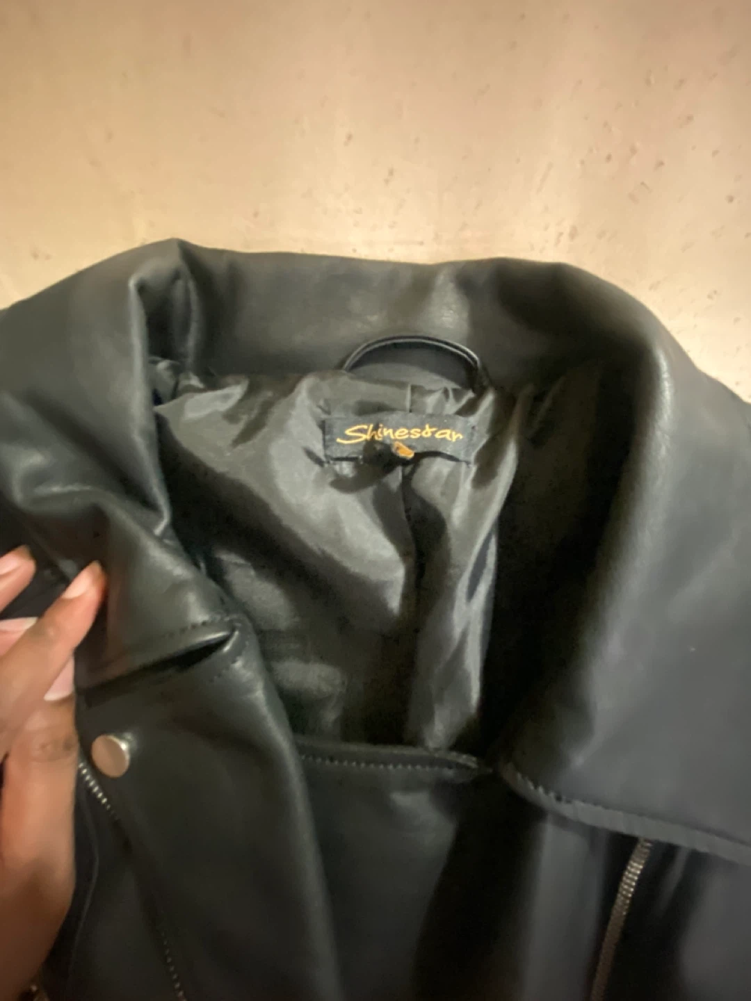 ShinesStar Black Biker Jacket - Size S - photo 3
