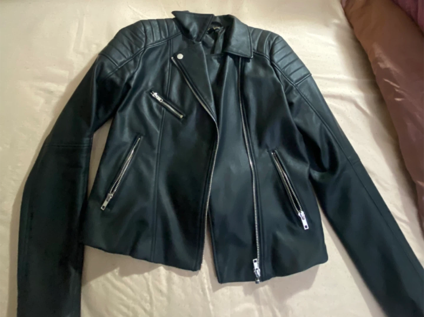 ShinesStar Black Biker Jacket - Size S