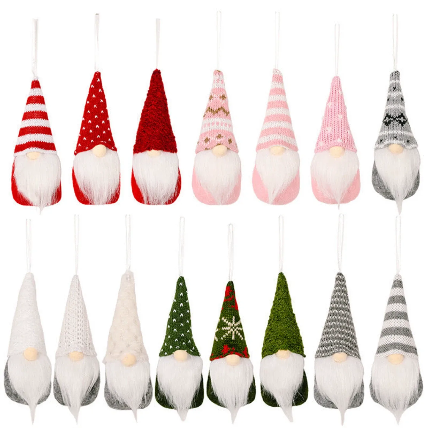 Christmas Gnome Ornaments - Set of 12