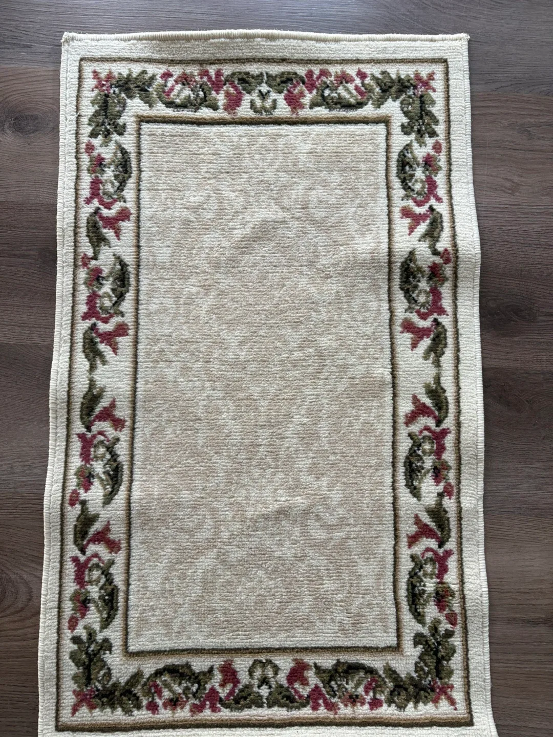 Floral Bordered Rug, 22 x 35 inches