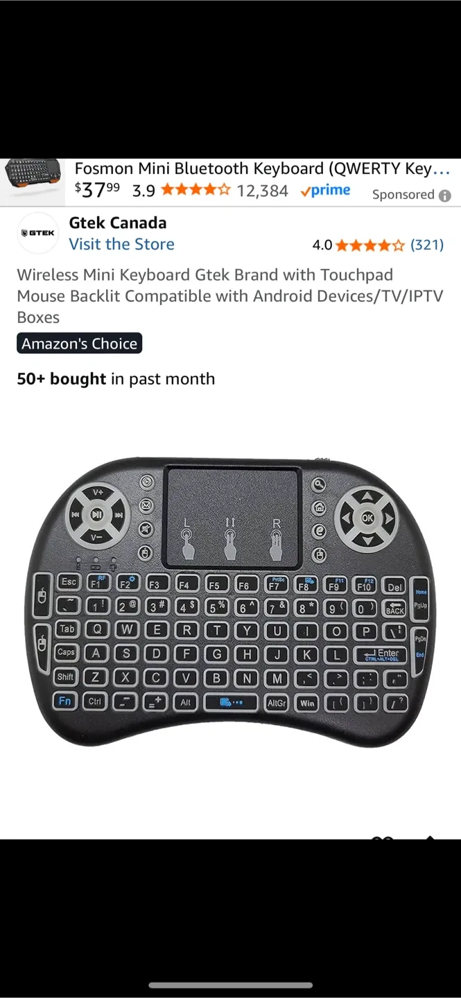 Gtek Wireless Mini Keyboard with Touchpad
