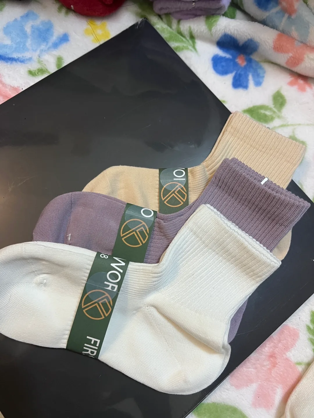 First Wear Socks - Beige, Purple, White