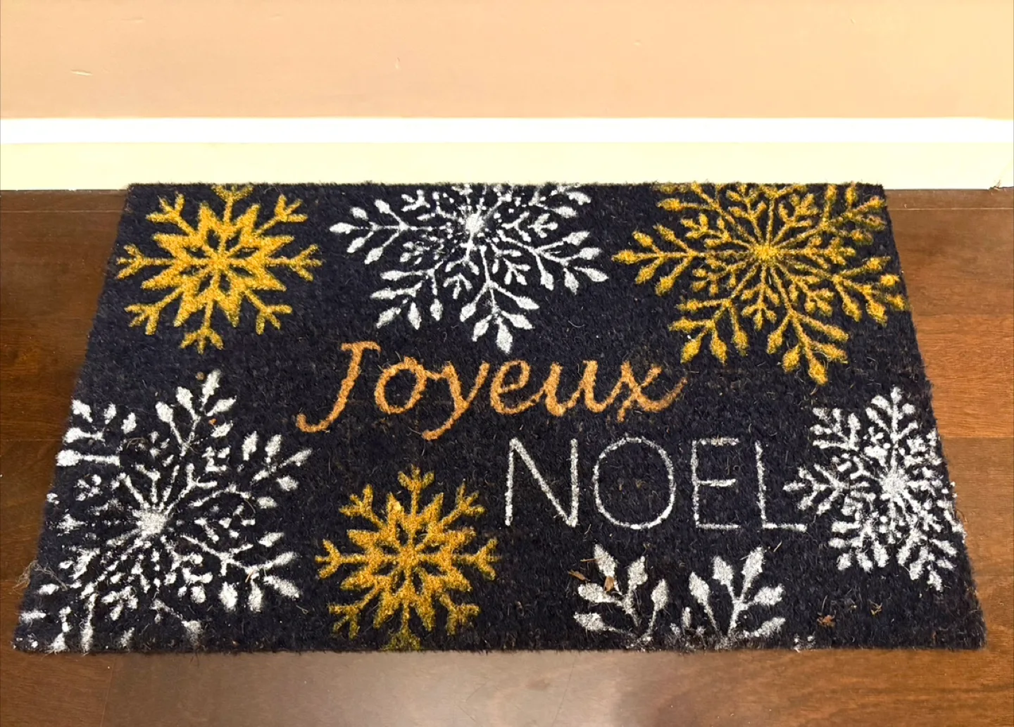 Festive 'Joyeux Noel' Thick Doormat - Brand New