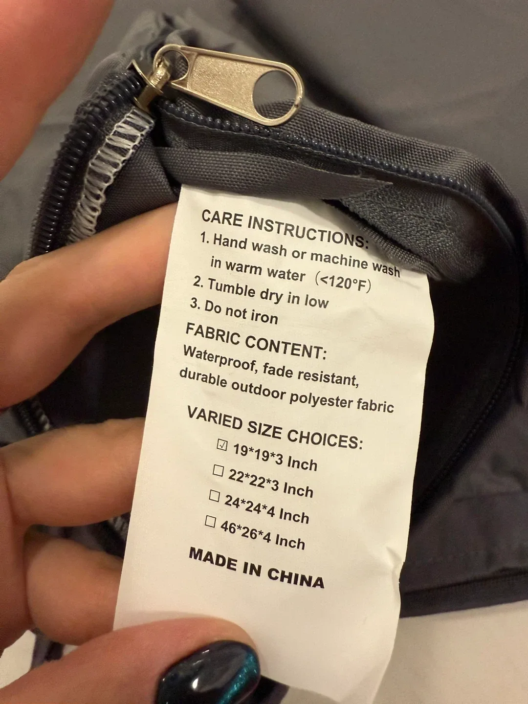 Outdoor Chair Cushion Covers – Dark Grey – 19x19” (Covers Only image indicator(2)