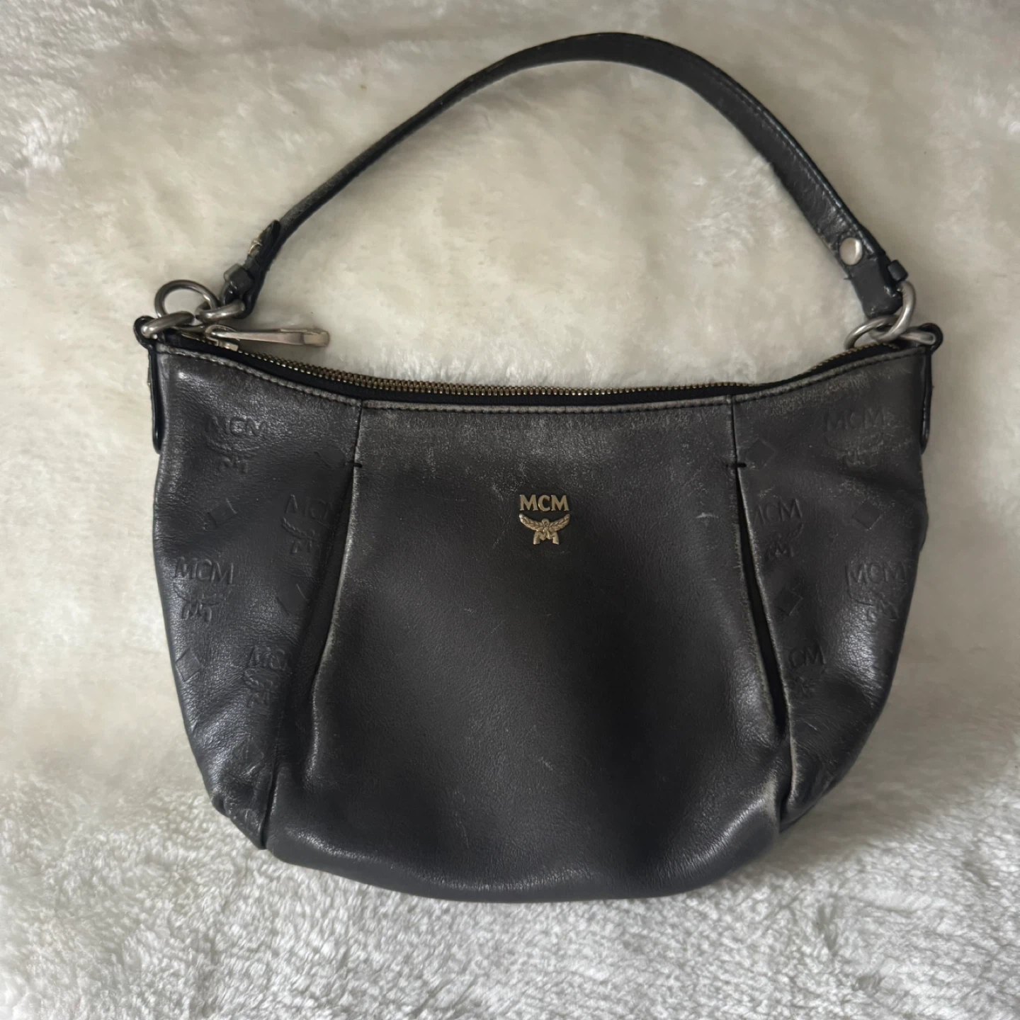MCM Black Leather Shoulder Bag