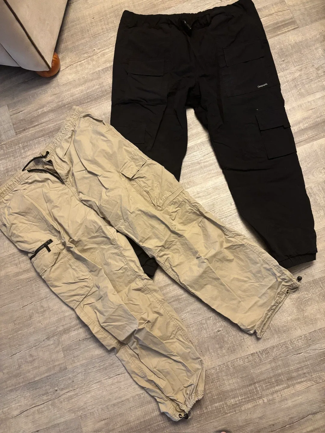 George XL Beige Cargo Pants and black pants