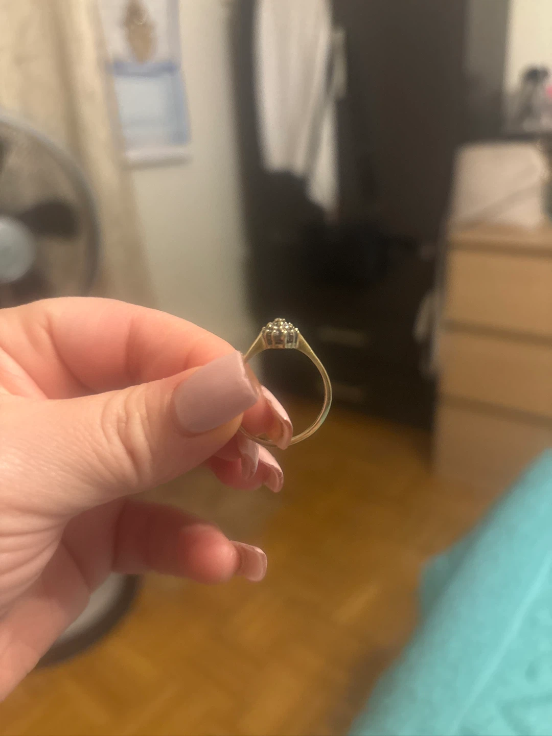 Vintage Gold Ring with Floral Diamond Setting - photo 2