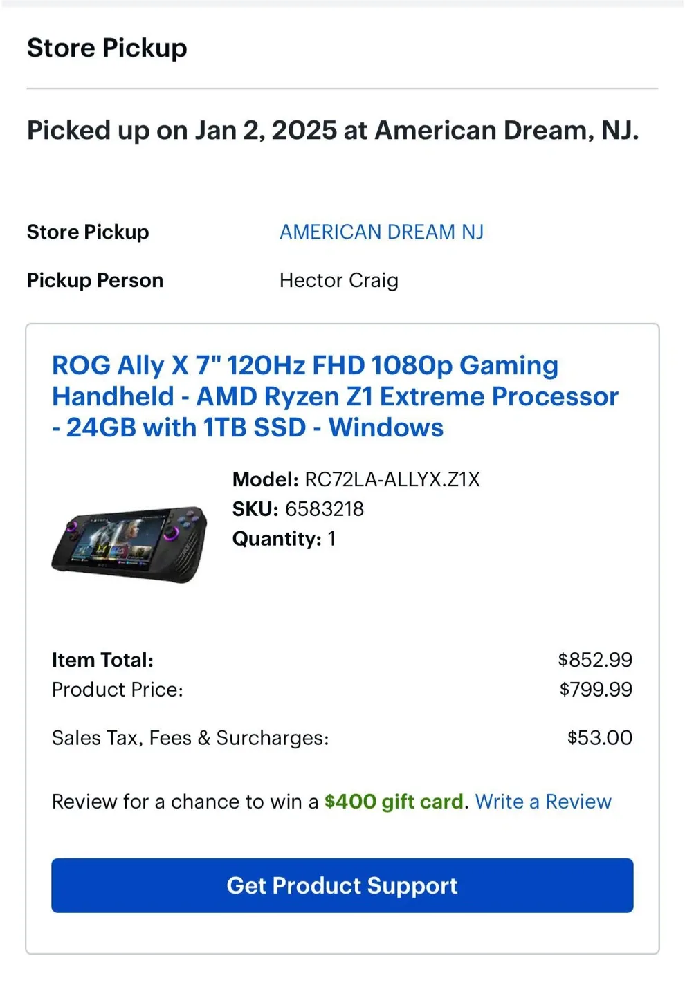 ROG Ally X 2025 edition 1terabyte