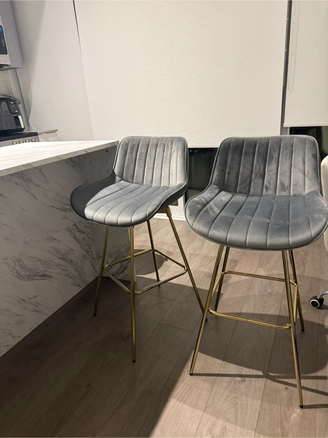Swivel Bar Stools - Grey