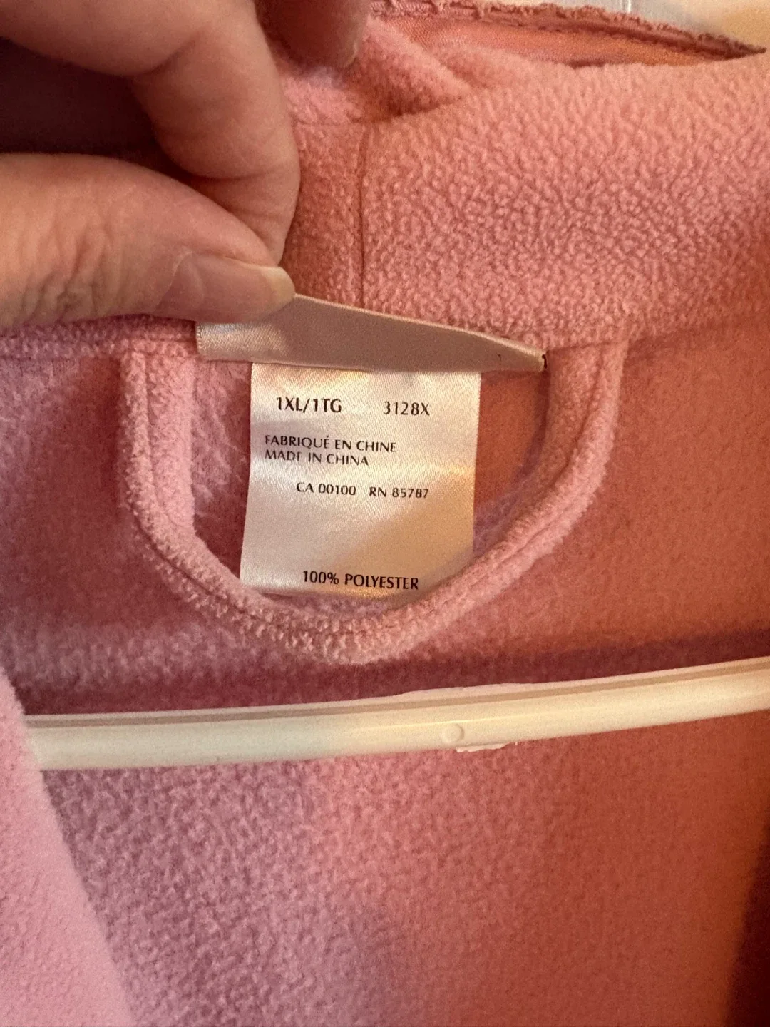 Croft & Barrow Pink Fleece Robe 1XL