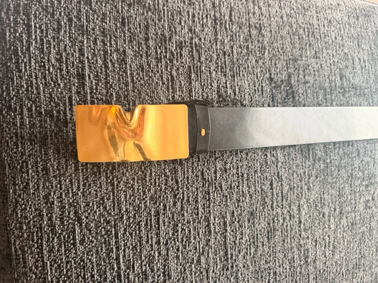 Zara Black Belt with Gold Buckle - Size 80 image indicator(2)