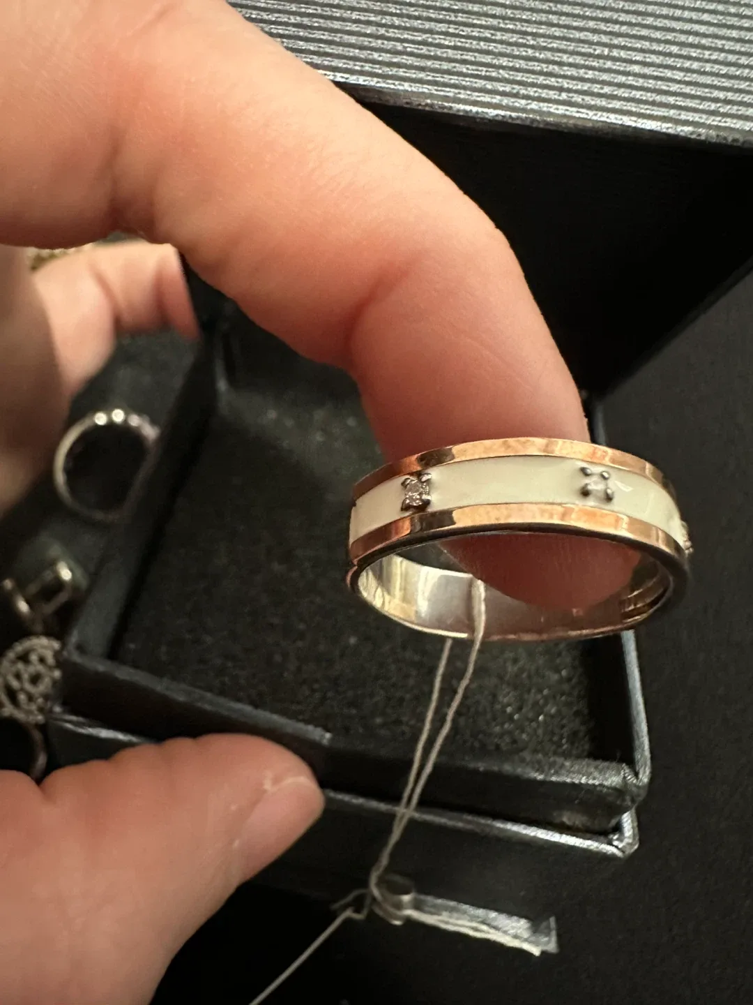 Ring sterling silver 925 and gold size 7 image indicator(4)