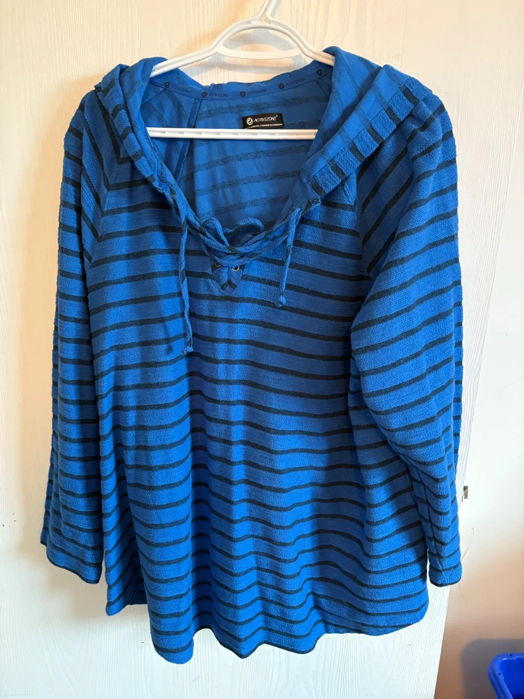 Activewear by Pennington’s 2X Blue Striped Hoodie image indicator(2)
