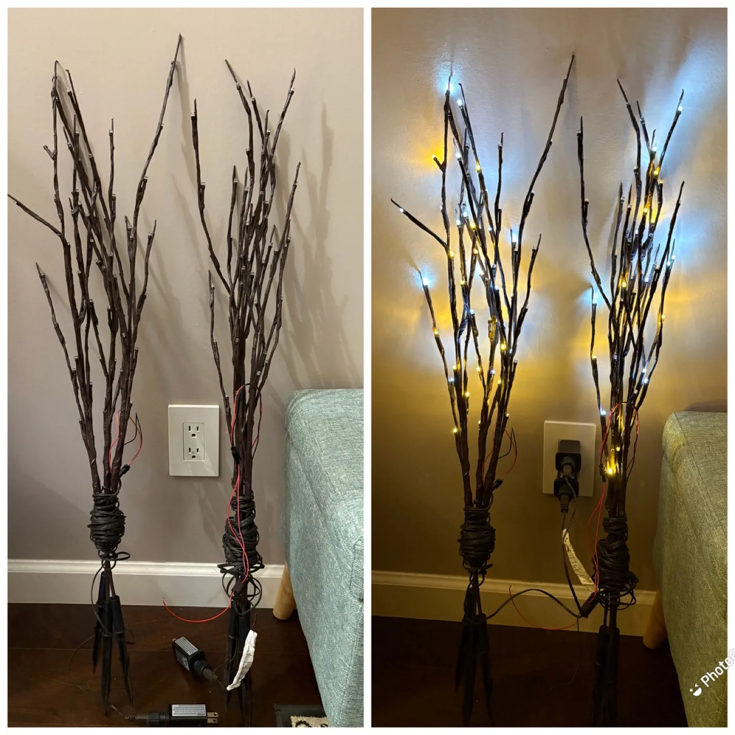 Set of 2 Lighted Willow Branches - NEW