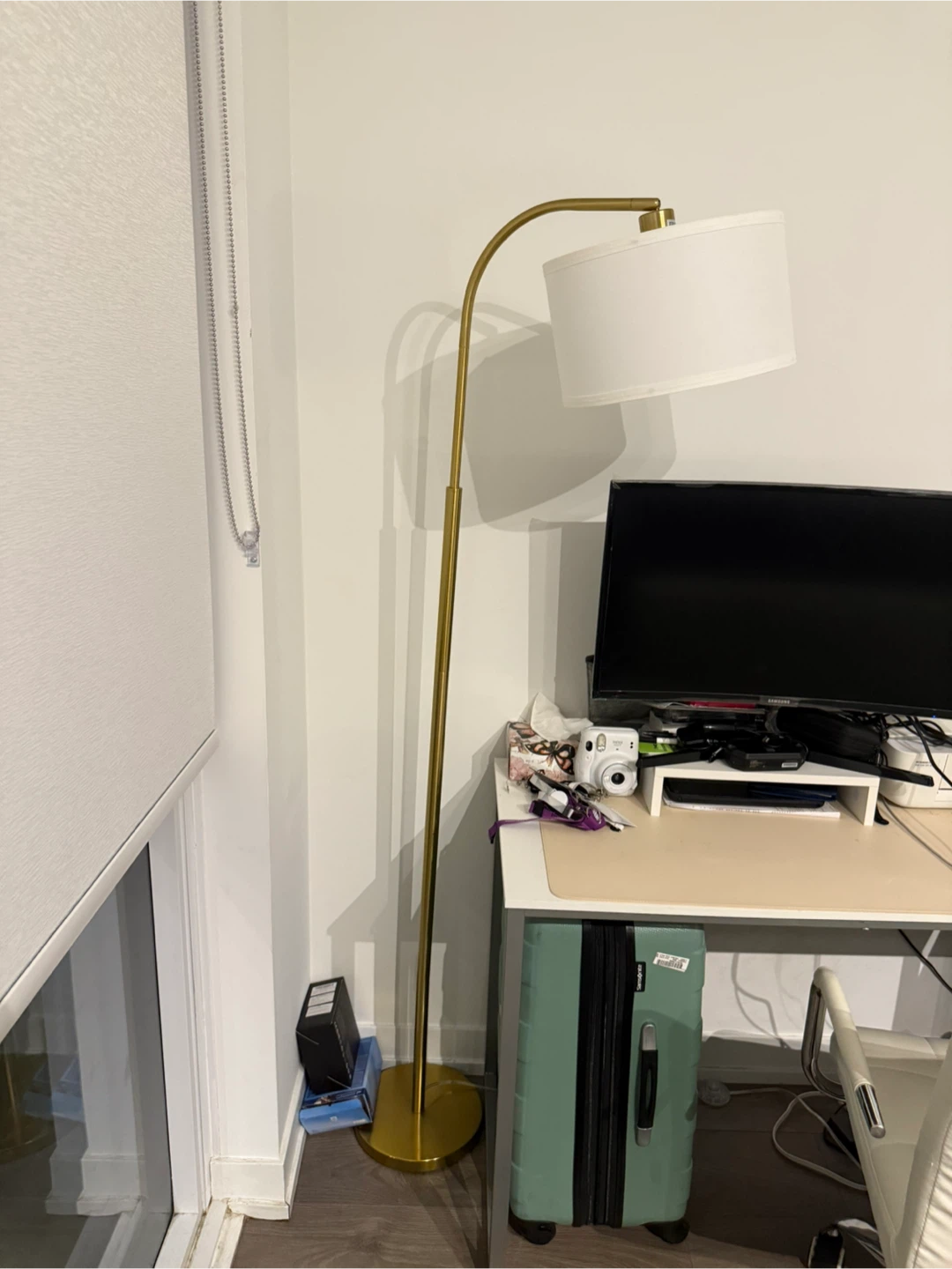 MOVING OUT SALE!!!  Arc Floor Lamp - Gold - photo 2