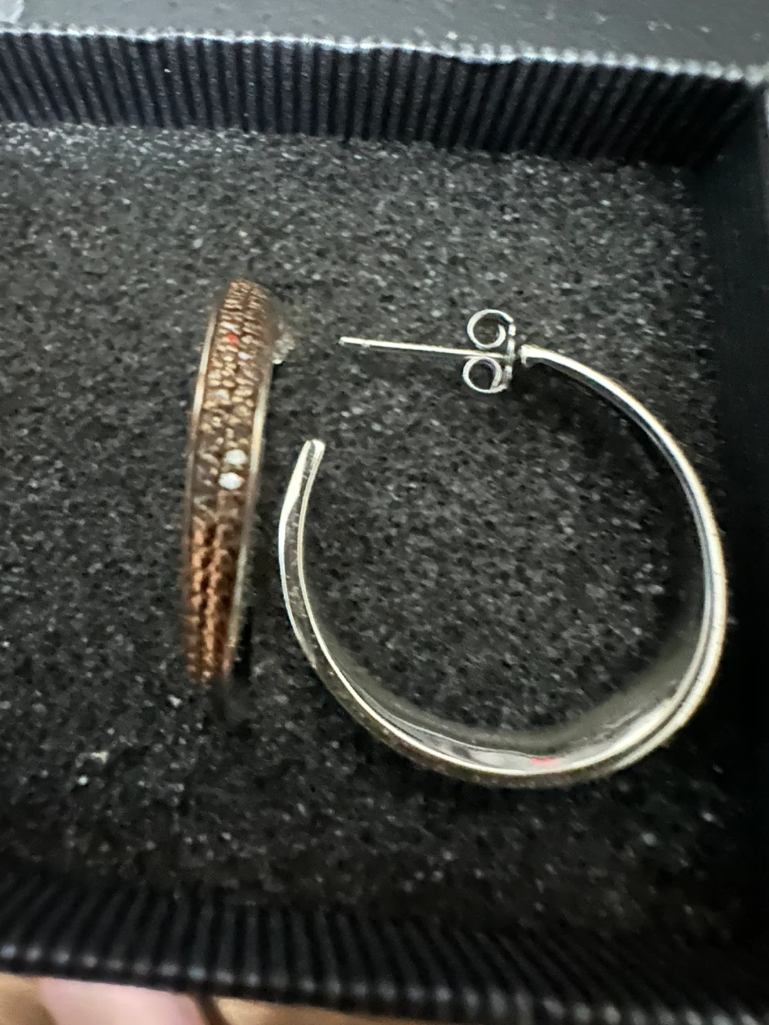 Sterling Silver 925 Hoop Earrings with diamonds - photo 5