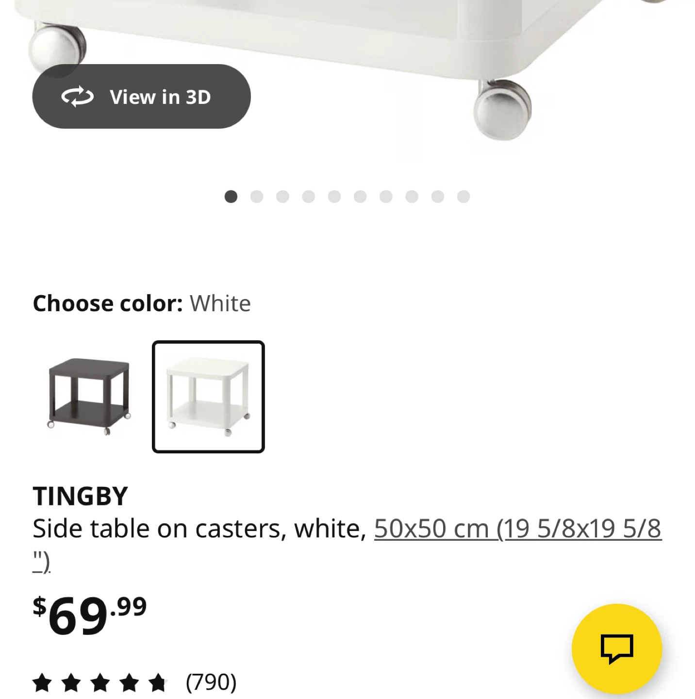 IKEA Tingby White Side Table - photo 3