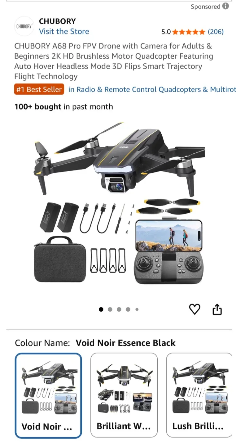 Chubory A68 Brushless Drone - Like New!