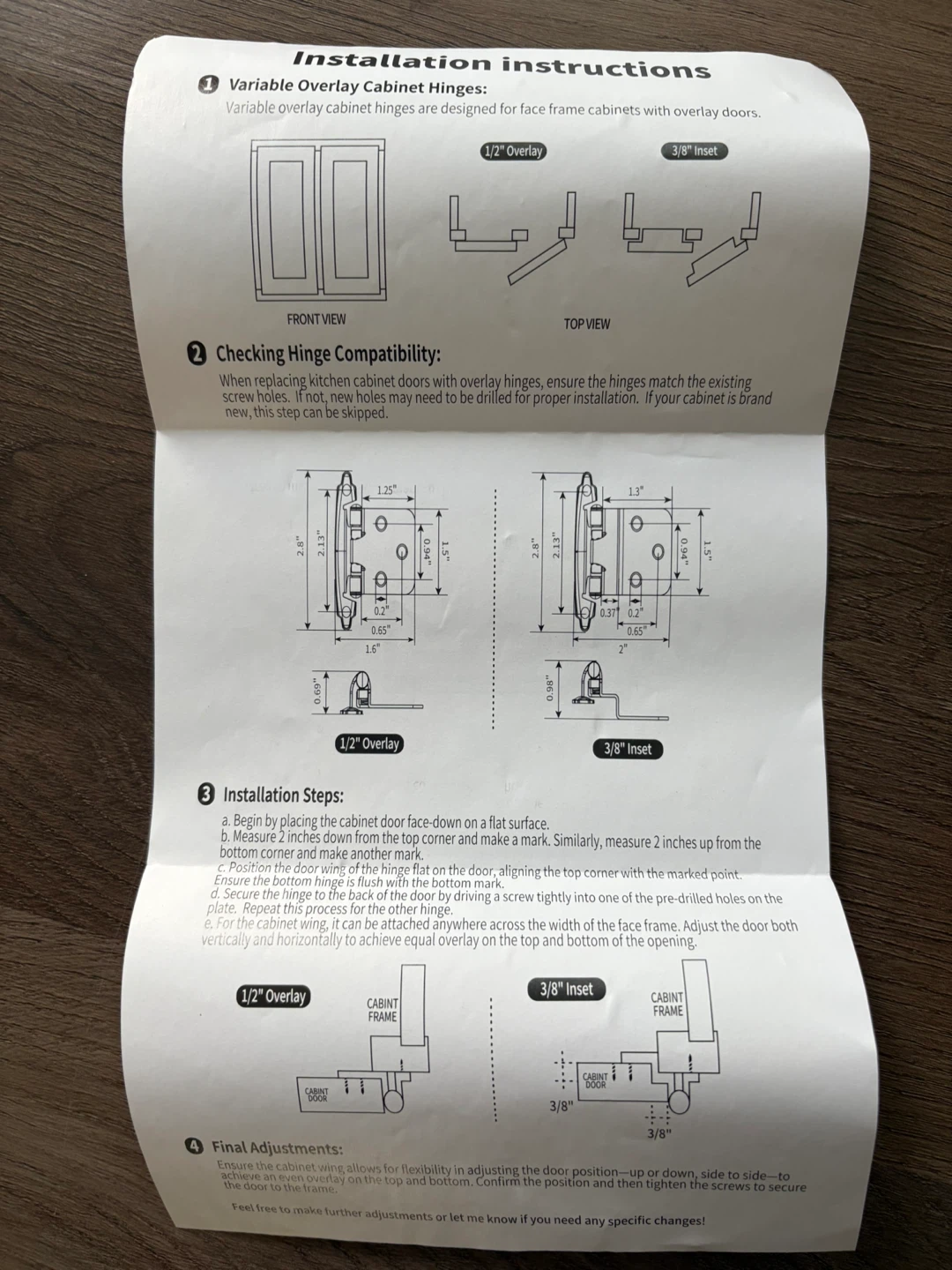 New Chiberry Cabinet Hinges 20 packs - photo 3