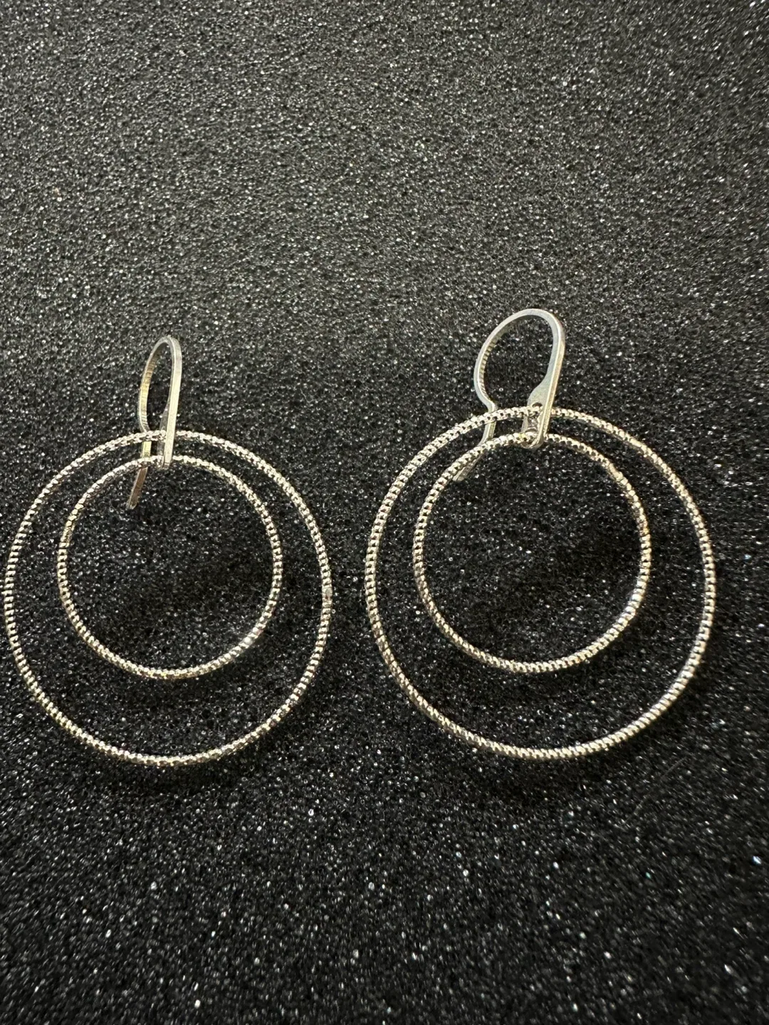 Sterling Silver 925 Double Hoop Earrings image indicator(2)