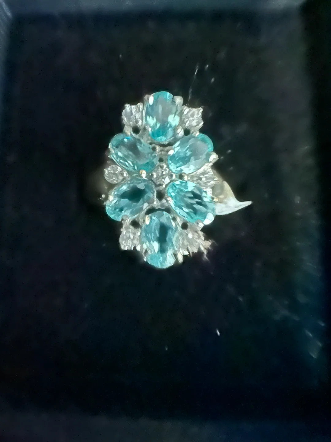 Sterling silver Blue natural stone Ring size 6