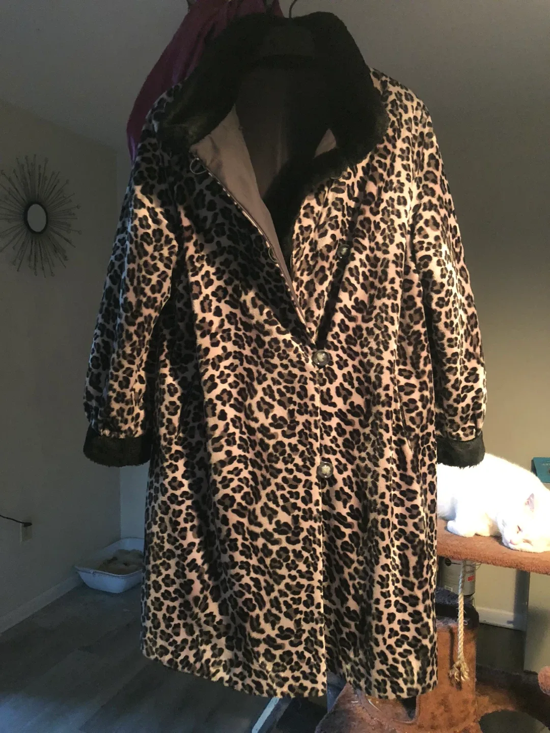 Danier Brown Coat with Leopard Print Lining image indicator(5)