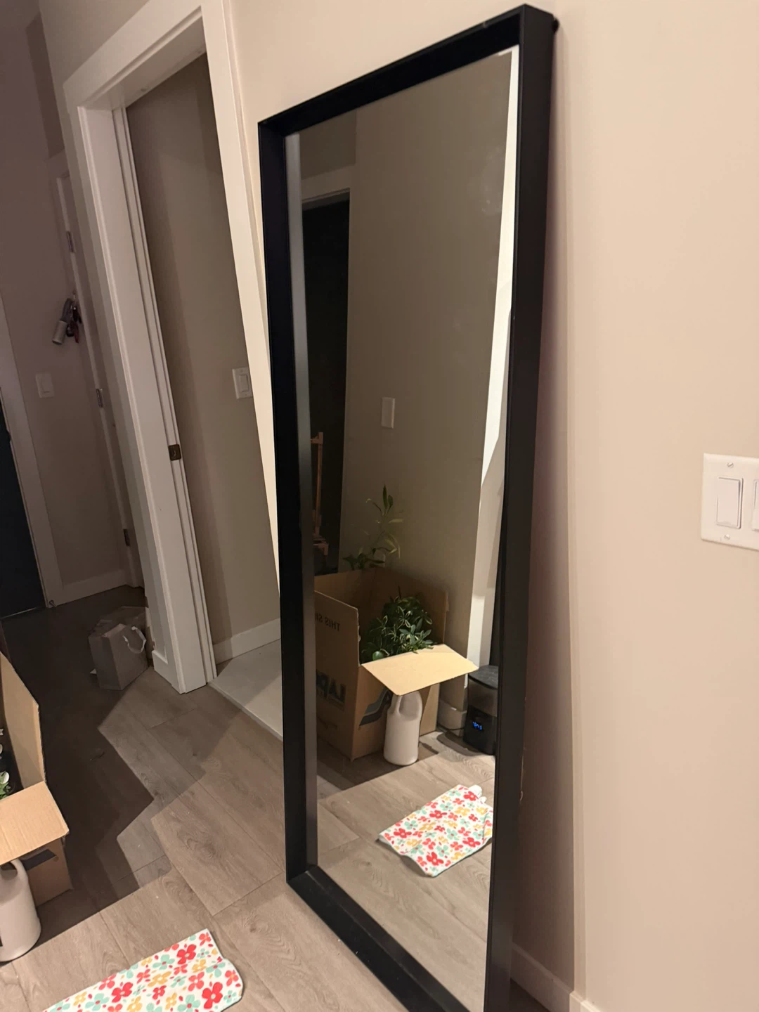 Full Length Black Framed Mirror - photo 3