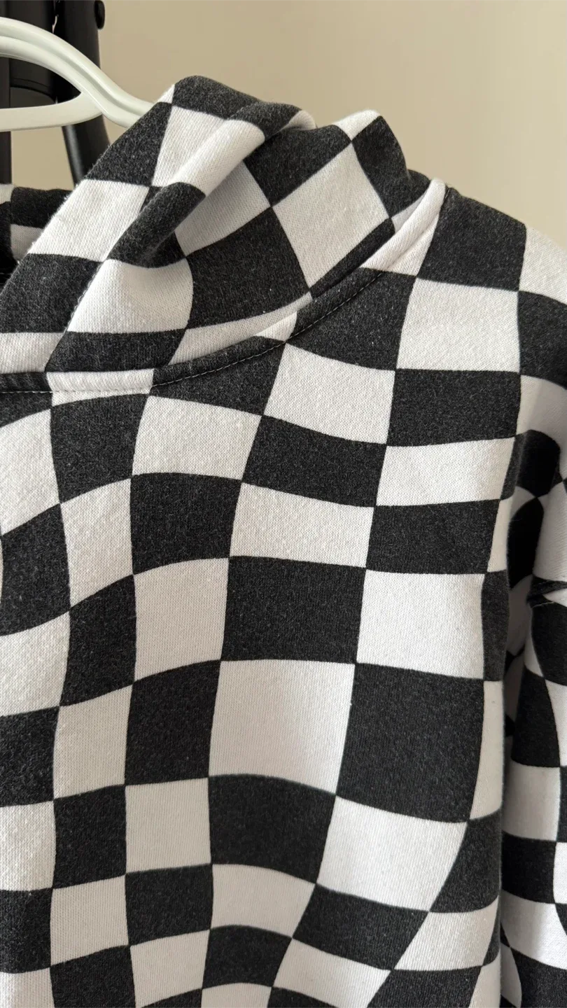 Checkered Hoodie - Black and White image indicator(2)