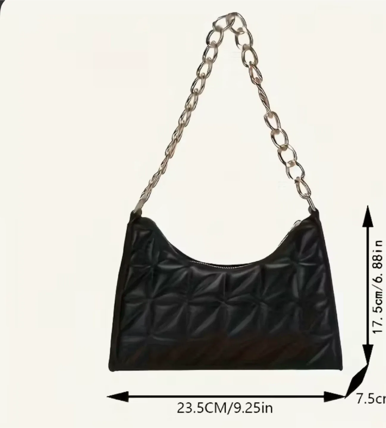 Quilted Chain Shoulder Bag - Black image indicator(2)