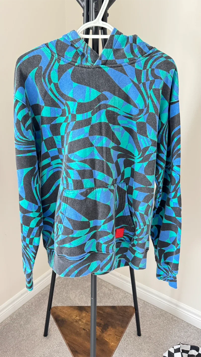 Hoodie - Blue, Green, Black Pattern